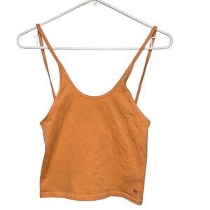 American Eagle Orange Scooped Neckline Strappy Cropped Cami Tank Top XS NWT